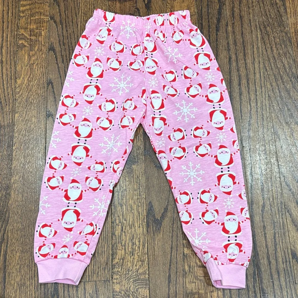 Girls Pink Santa Kids Pajamas size 3T